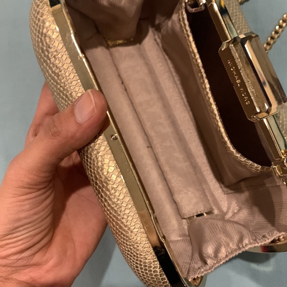 Michael Kors Gold Clutch with gold chain sling - Picture 5 of 6